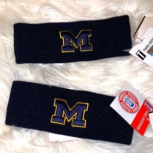 NWT University of Michigan Logo Women's Headbands Blue and Yellow U of M